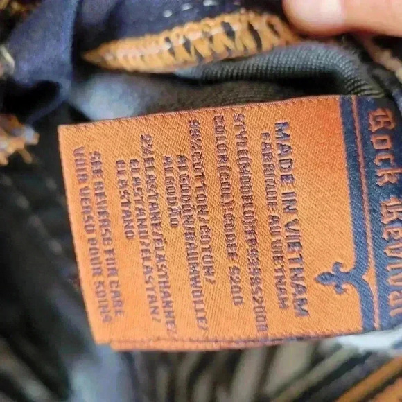 Rock Revival Avery Straight Jeans - Size 29 Blue (8" Rise) Med Wash Embroidered - Picture 8 of 16